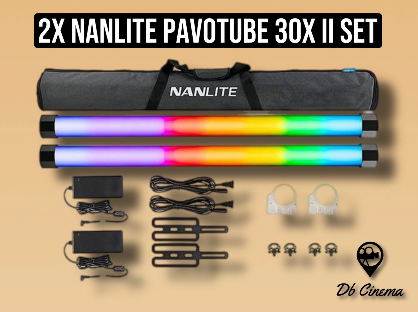 2x Nanlite pavotube 30x ii rgb w led lighting tubes set ( like astera titan tube ) + 2x optional stand
