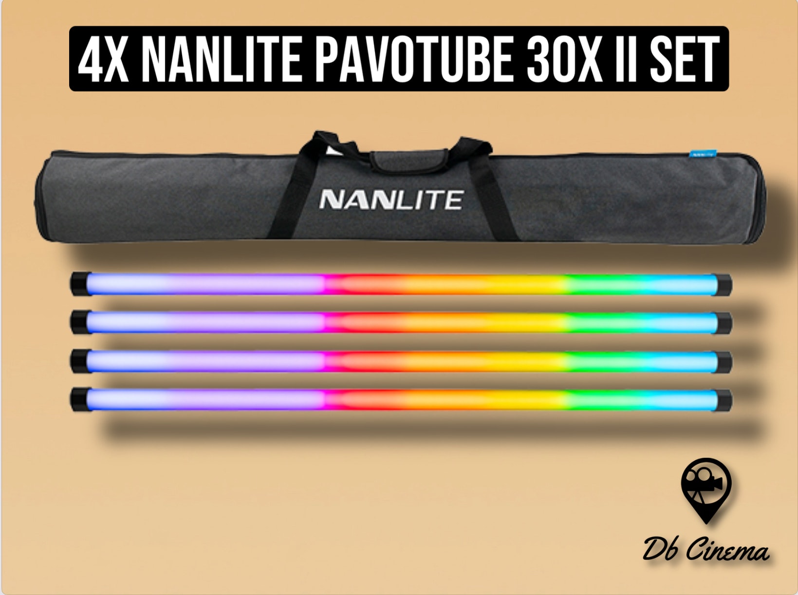 4x Nanlite pavotube 30x ii led rgb w tube lights set of 4 ( like astera titan tube ) + 4x optional stands