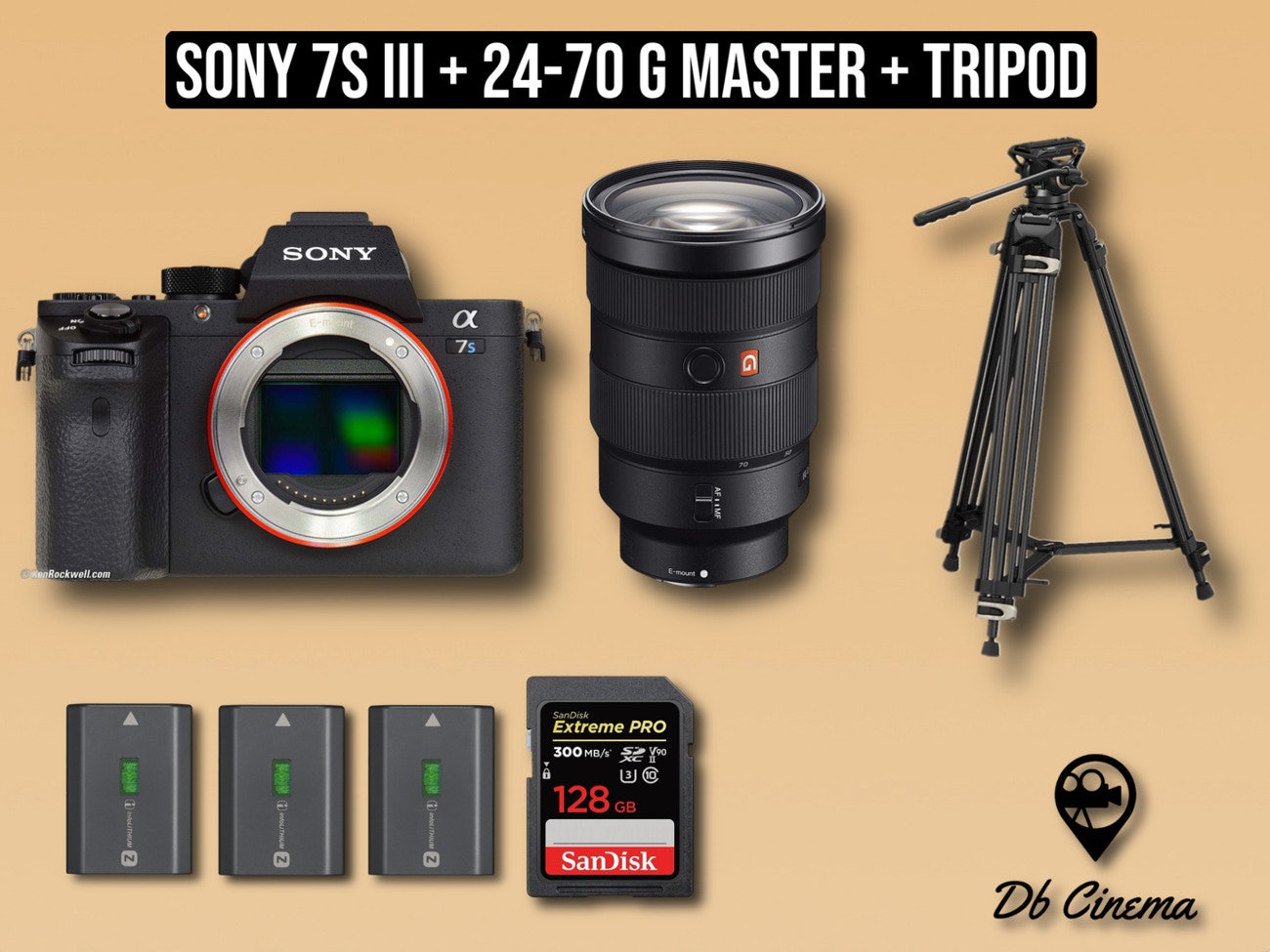 Sony a7s iii 4k cinema camera + 24-70 G master lens + Tripod