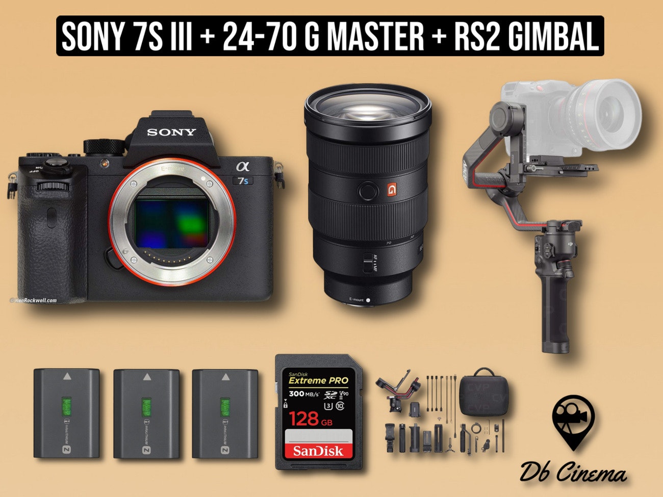 Sony a7s iii 4k mirrorless camera + 24-70 gm lens + Gimbal