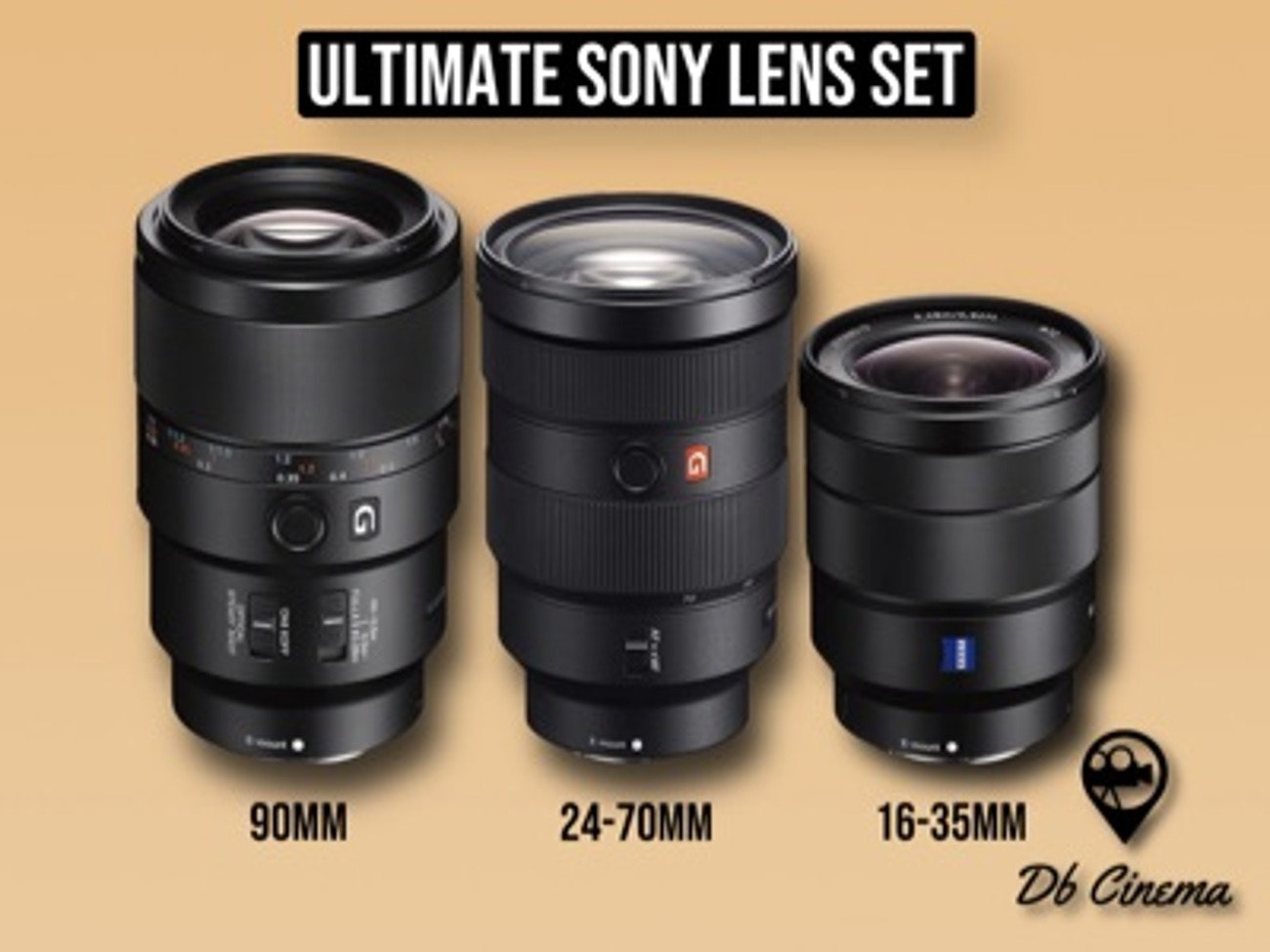 Sony Ultimate Lens setup, 90mm , 24-70mm, 16-35mm g master